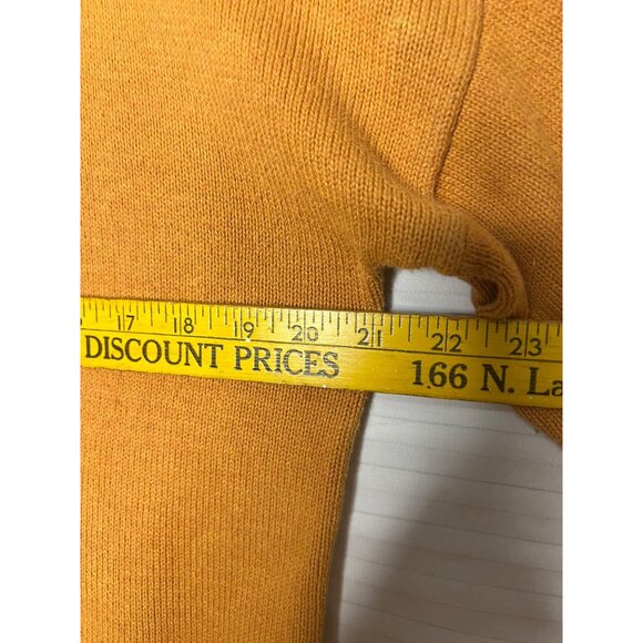 Tahari US Small Sweater V-neck Mustard Yellow Long Sleeve Side Slits - Picture 16 of 16